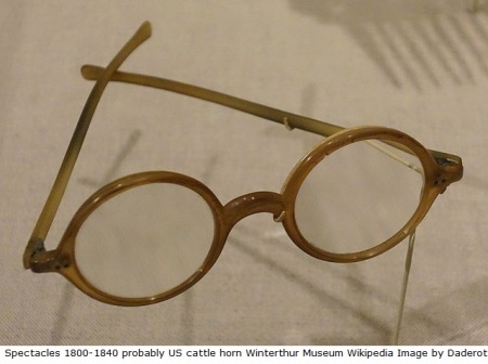 Spectacles 1800-1840 probably US cattle horn Winterthur Museum
