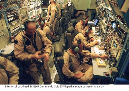 Interior of Lockheed EC-130J Commando Solo II