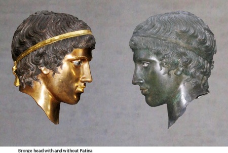 Bronze_head_(Glyptothek_Munich_457)_with_and_without_patina_Bunte_Götter_exhibition