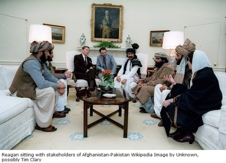 Reagan sitting withstakeholders of Afghanistan-Pakistan