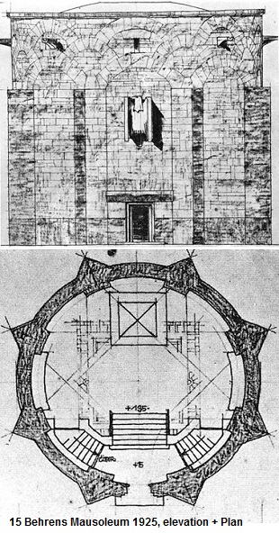 15 Behrens Mausoleum 1925, elevation + Plan